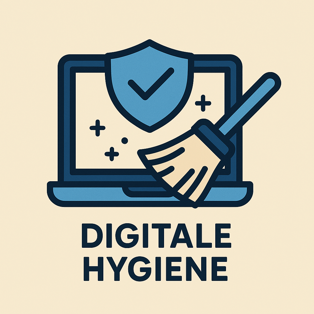 Digitale Datenhygiene Titelbild, Computer mit Bürste