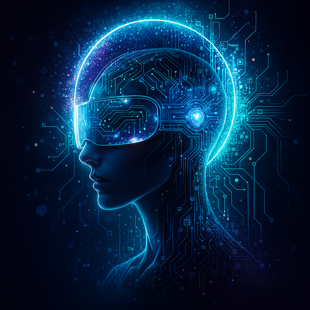 Digitale Selbstbestimmung vs. Überwachungskapitalismus: Warum dein Datenbewusstsein über deine Zukunft entscheidet 13 Futuristische Darstellung eines Menschen mit holografischem Interface und leuchtenden Datenströmen im Hintergrund